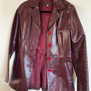 Vera Pelle Women's Deep Red Leather Jacket